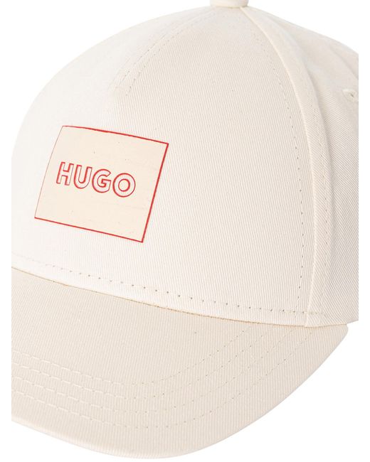 HUGO White Jude Box Baseball Cap for men