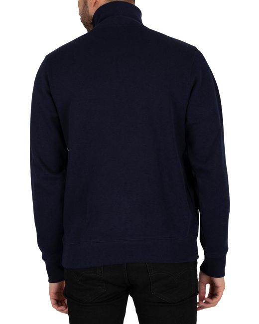 Lacoste Blue Zip Collar Sweatshirt for men
