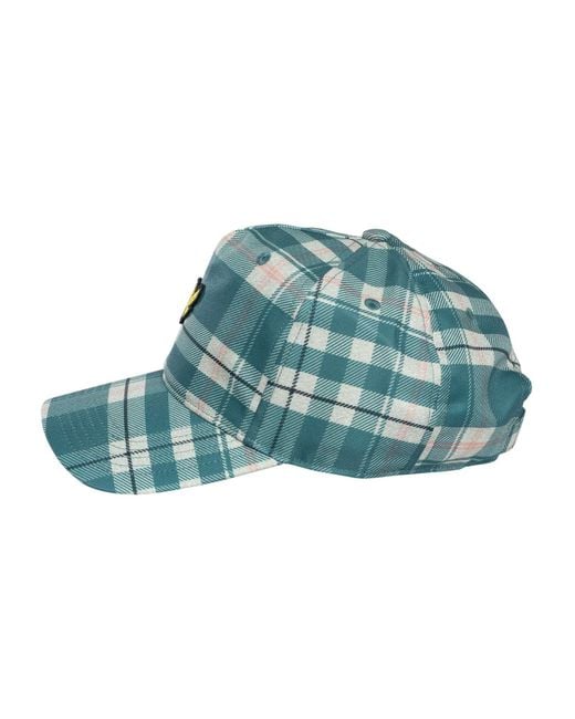 Lyle & Scott Blue Printed Tartan Cap for men