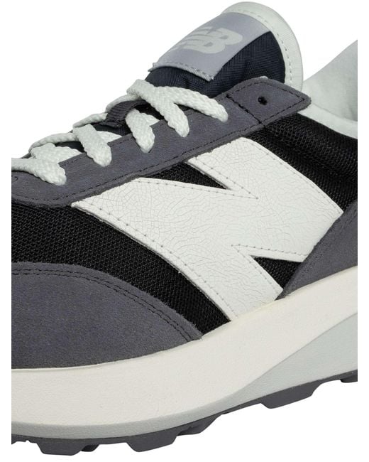 New Balance White 370 Suede Trainers for men