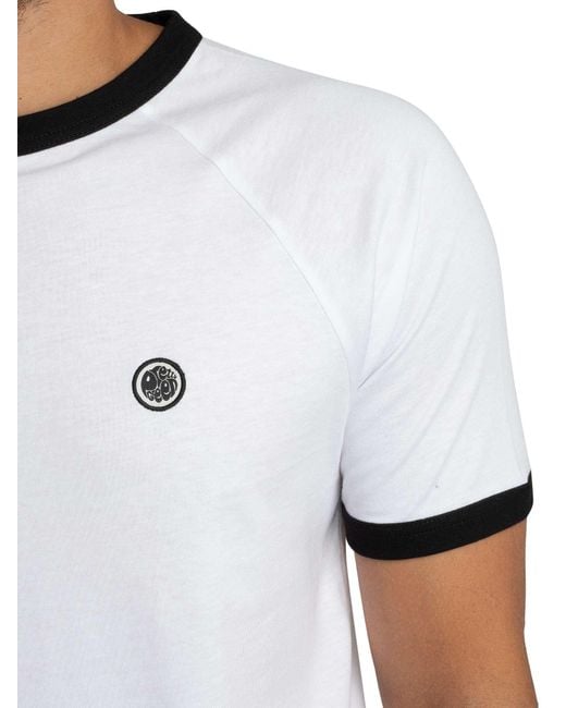 Pretty Green White Boston Ringer T-shirt for men