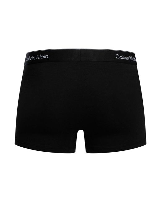 Calvin Klein Black 3 Pack Icon Relaxed Fit Trunks for men