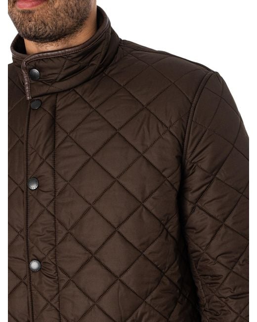 Barbour Brown Powell Quilted Jacket for men