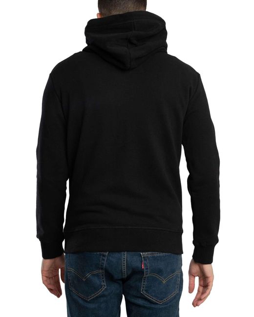 Superdry Black Essential Logo Zip Hoodie for men