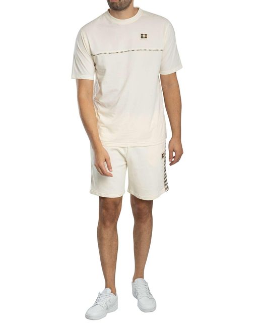 Aquascutum White Club Check Piping T-shirt for men