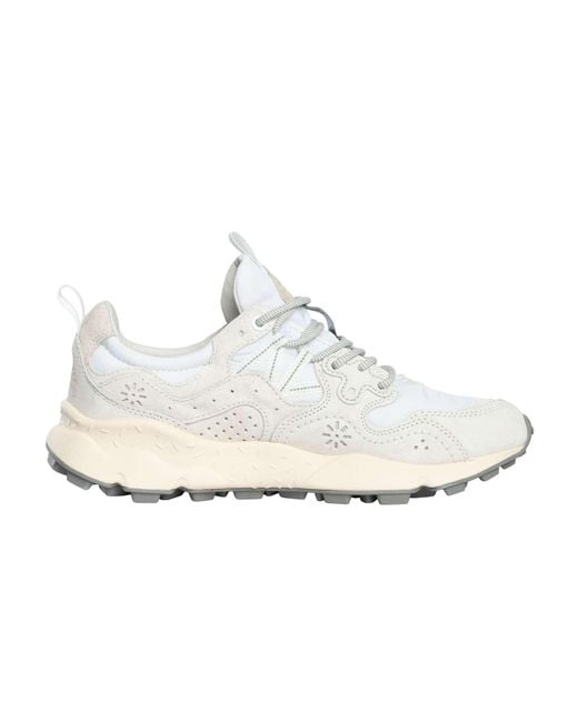 Flower Mountain White Yamano Suede Trainers for men