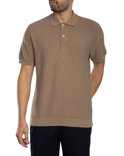 Lacoste Brown Classic Fit Knitted Polo Shirt for men