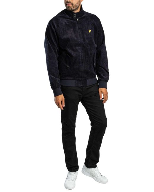 Lyle & Scott Blue Corduroy Harrington Jacket for men