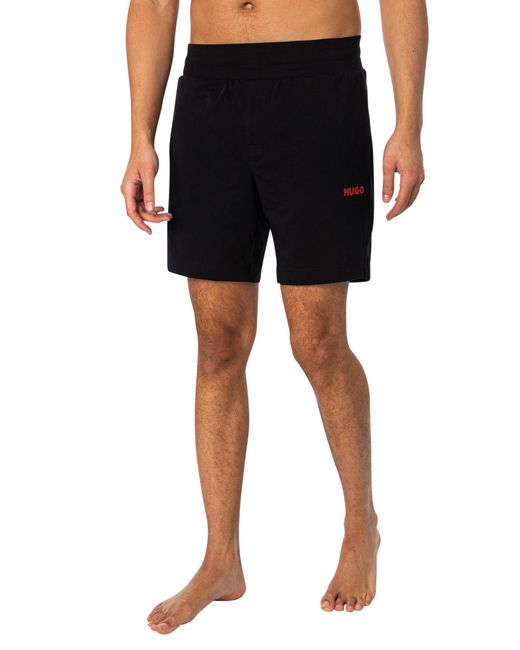 HUGO Black Lounge Linked Sweat Shorts for men