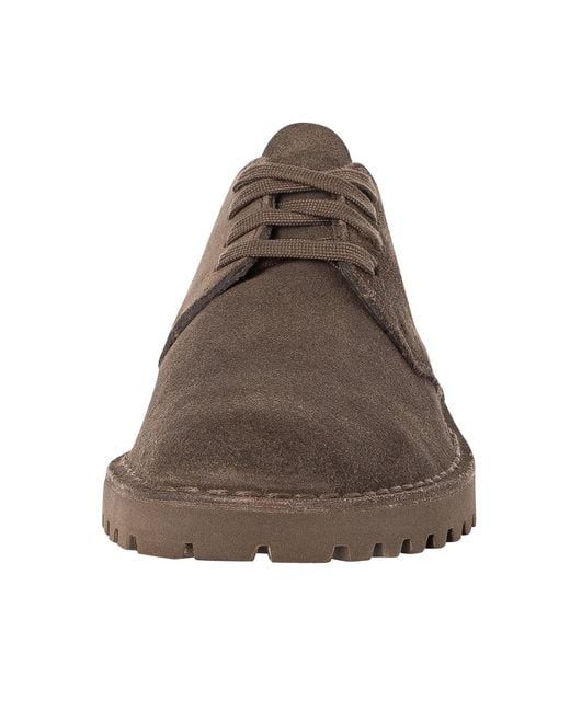 Clarks Brown Desert Rock Suede Low Shoes for men