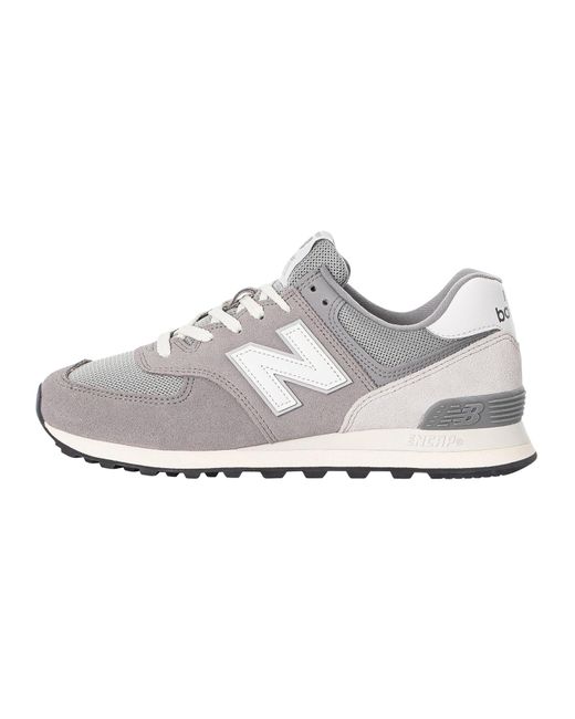 New Balance 574 Suede Trainers in White for Men Lyst