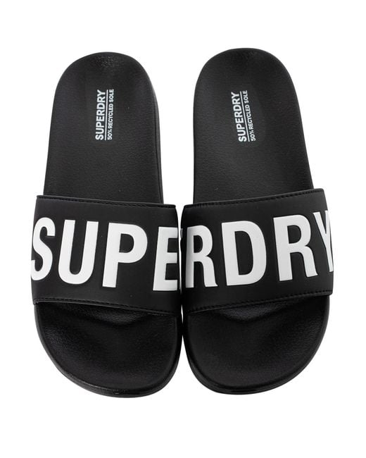 Superdry Black Core Vegan Pool Sliders for men