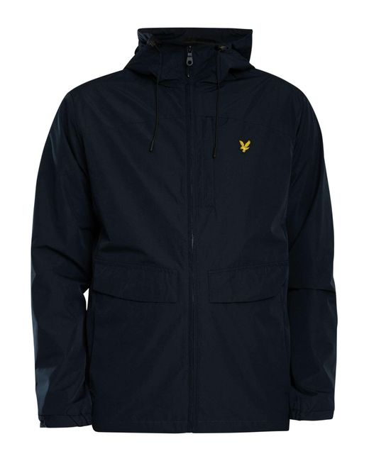 Lyle & Scott Blue Lightweight Hooded Zip Through Jacket for men