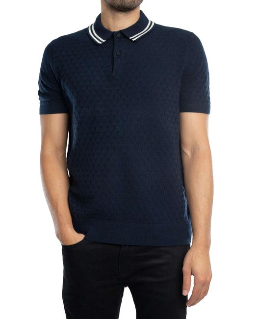 Ted Baker Blue Regular Stitched Polo Shirt for men