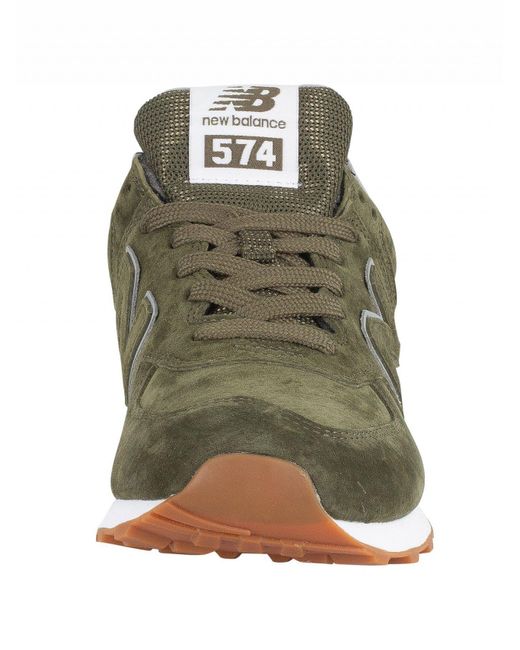 New Balance Mens Dark Covert Green 574 Classic Trainers for Men | Lyst  Canada