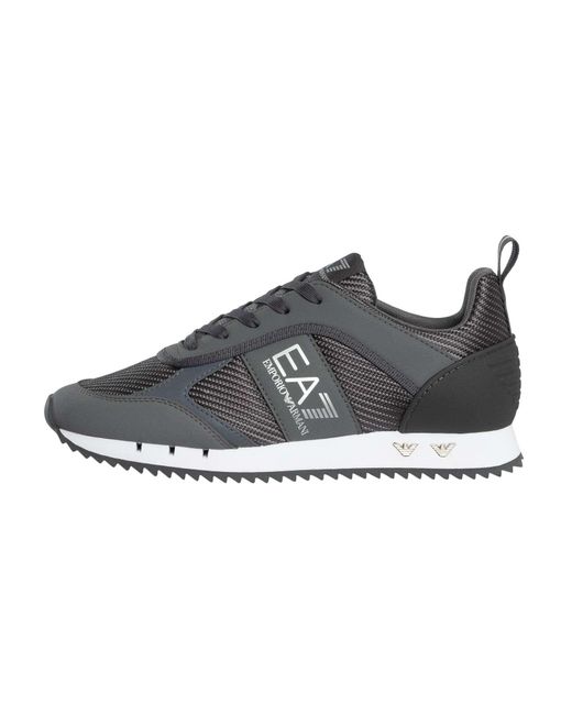 EA7 Gray Mesh Logo Trainers for men