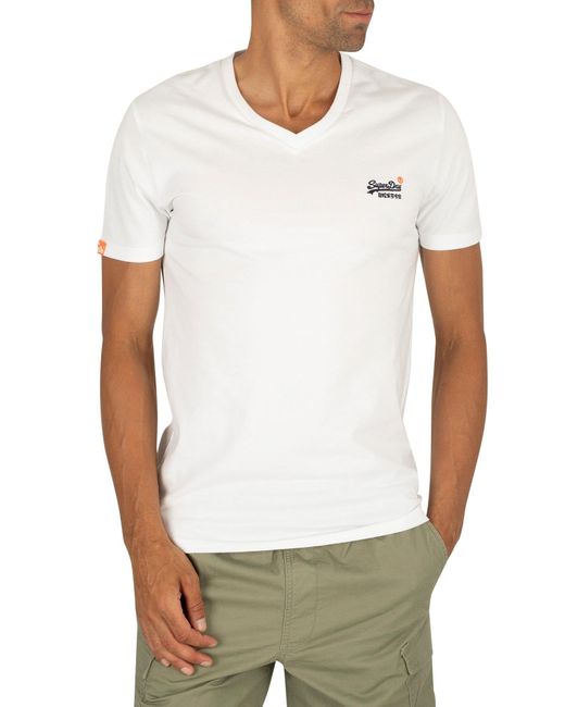 Superdry Orange Label Vintage Embroidery V- Neck T-shirt in White for Men |  Lyst
