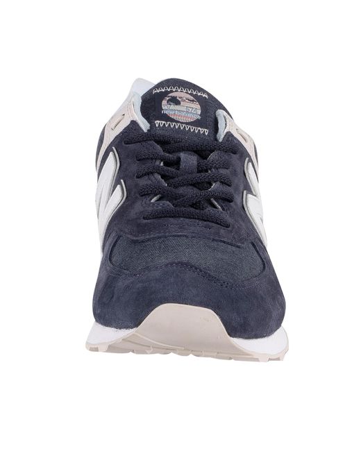 New Balance 574 Suede Trainers in Navy 