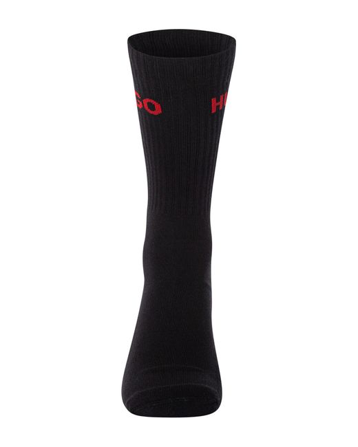 HUGO Black 6 Pack Soft Cotton Socks for men