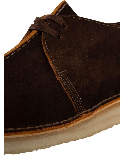 Clarks Brown Desert Trek Suede Shoes for men