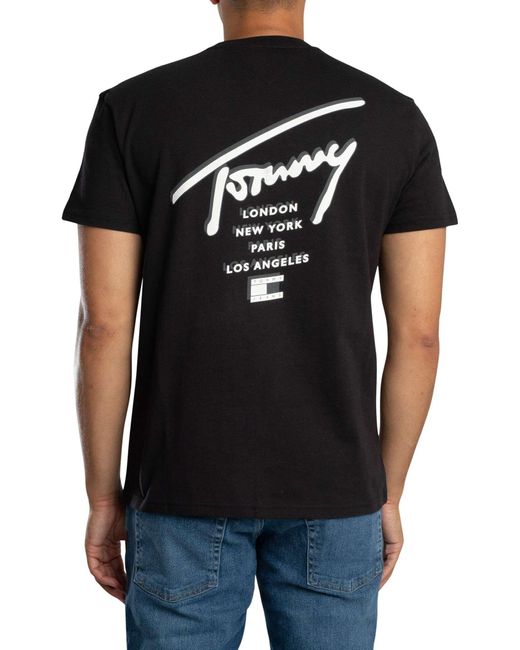 Tommy Hilfiger Black Regular Back Graphic Sign City T-shirt for men