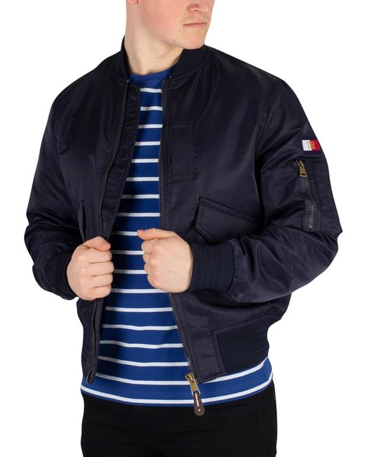 Tommy Hilfiger Synthetic Icon Bomber Jacket in Blue for Men | Lyst Australia