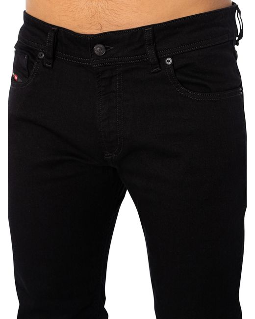 DIESEL Black Skinny Jeans Low Waist 1979 Sleenker, /Dark, Zip Fly for men