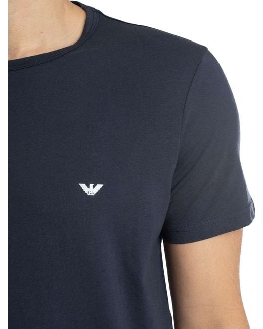 Emporio Armani Blue 2 Pack Crew Lounge T-shirts for men