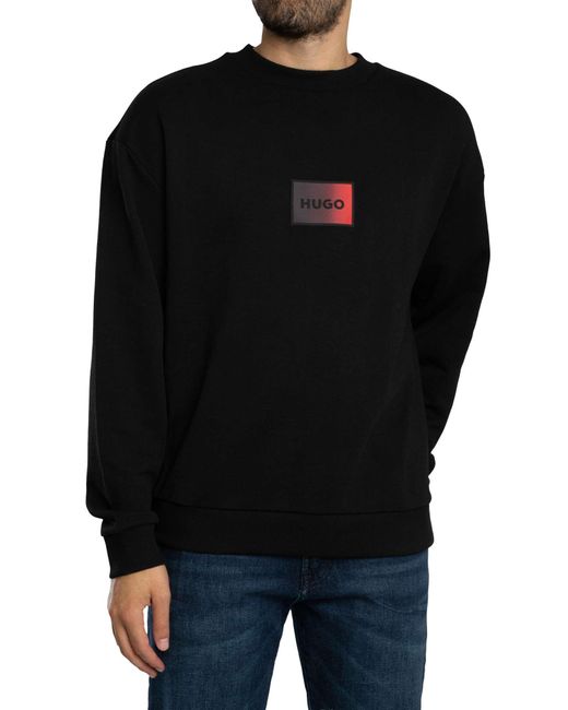 HUGO Black Danotop Boxed Logo Sweatshirt for men