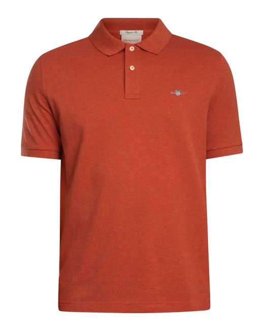 Gant Red Regular Shield Pique Polo Shirt for men