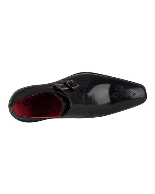 Jeffery West Black Scarface Double Monk Strap for men