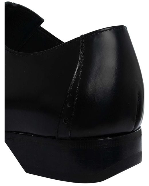 Jeffery West Black Derby Polished Leather Shoes for men