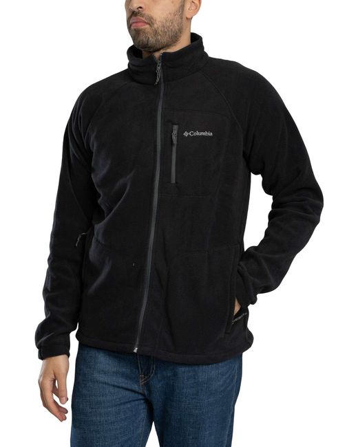 Columbia Black Fast Trek Zip Fleece for men
