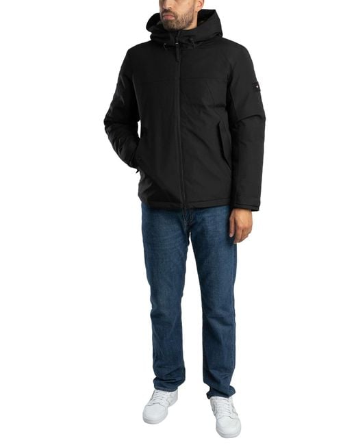 Tommy Hilfiger Black Tech Hooded Short Jacket for men