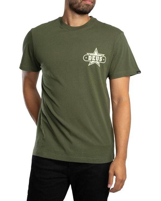 Deus Ex Machina Green Gumshoe Back Graphic T-shirt for men