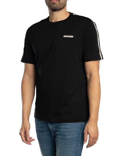 EA7 Black Logo Tape T-shirt for men