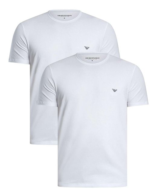 Emporio Armani Blue 2 Pack Lounge Crew Neck Icon T-shirt for men