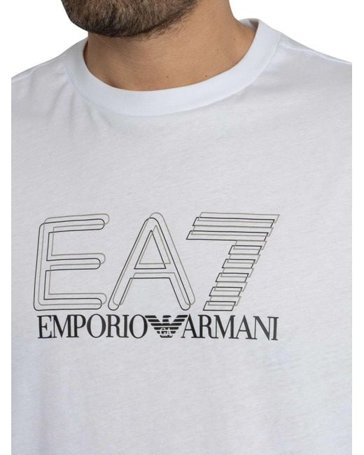 EA7 White Echo Graphic T-shirt for men