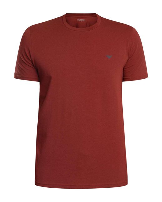Emporio Armani Red 2 Pack Lounge Crew T-shirts for men