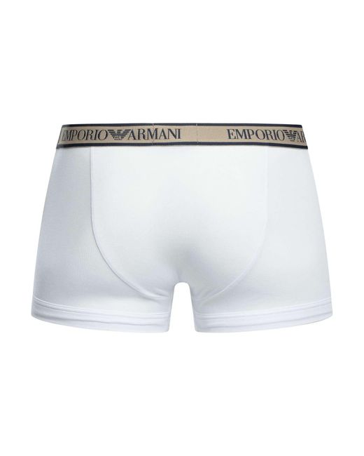 Emporio Armani White 3 Pack Trunks for men