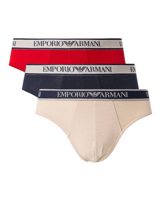Emporio Armani Red 3 Pack Briefs for men