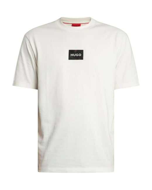 HUGO White Dumeon Logo T-shirt for men