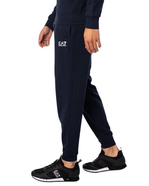 EA7 Blue Chest Logo Zip Tracksuit for men