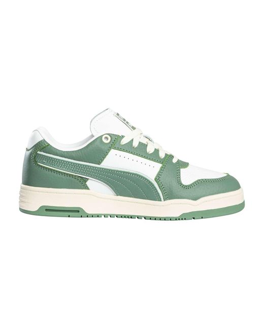 PUMA Green Slipstream Lo Vintage Leather Trainers for men
