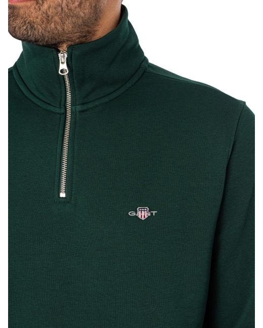 Gant Green Regular Shield Half Zip Sweatshirt for men