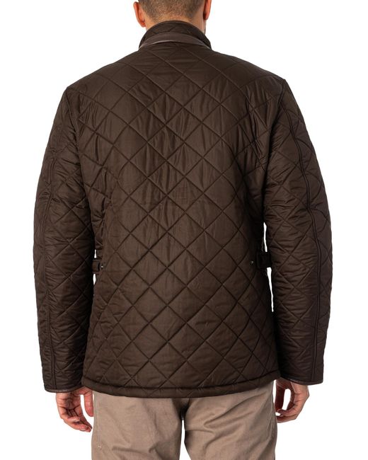 Barbour Brown Powell Quilted Jacket for men