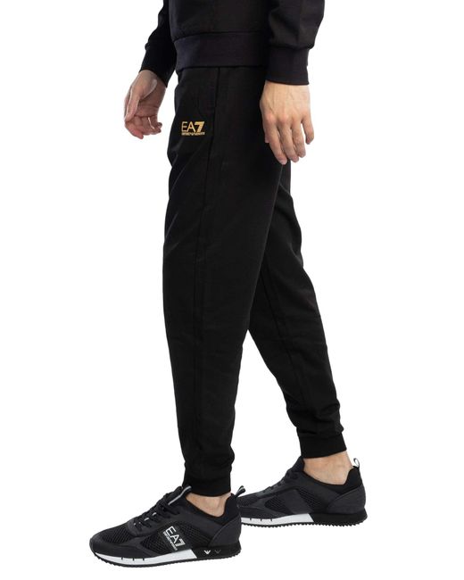 EA7 Black Slim Jersey Joggers for men