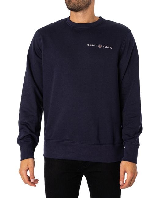 Gant Blue Printed Graphic Sweatshirt for men