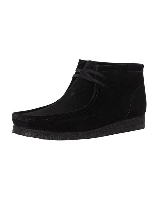 Clarks Black Wallabee Suede Boots for men