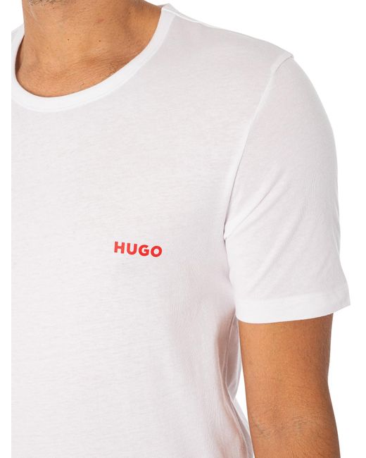 HUGO White 3 Pack Lounge T-shirts for men